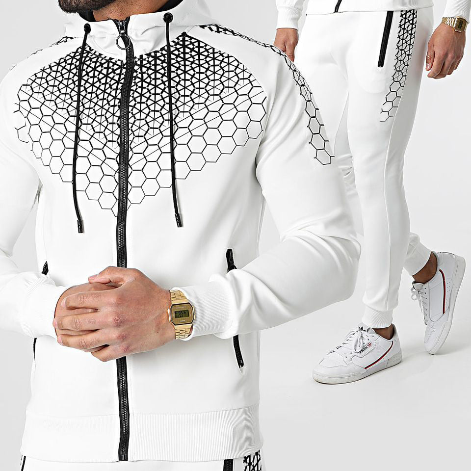 Amazon New European And American Hooded Sportswear Men's Jacket Casual Trousers Suit Foreign Trade Source Factory Direct Supply