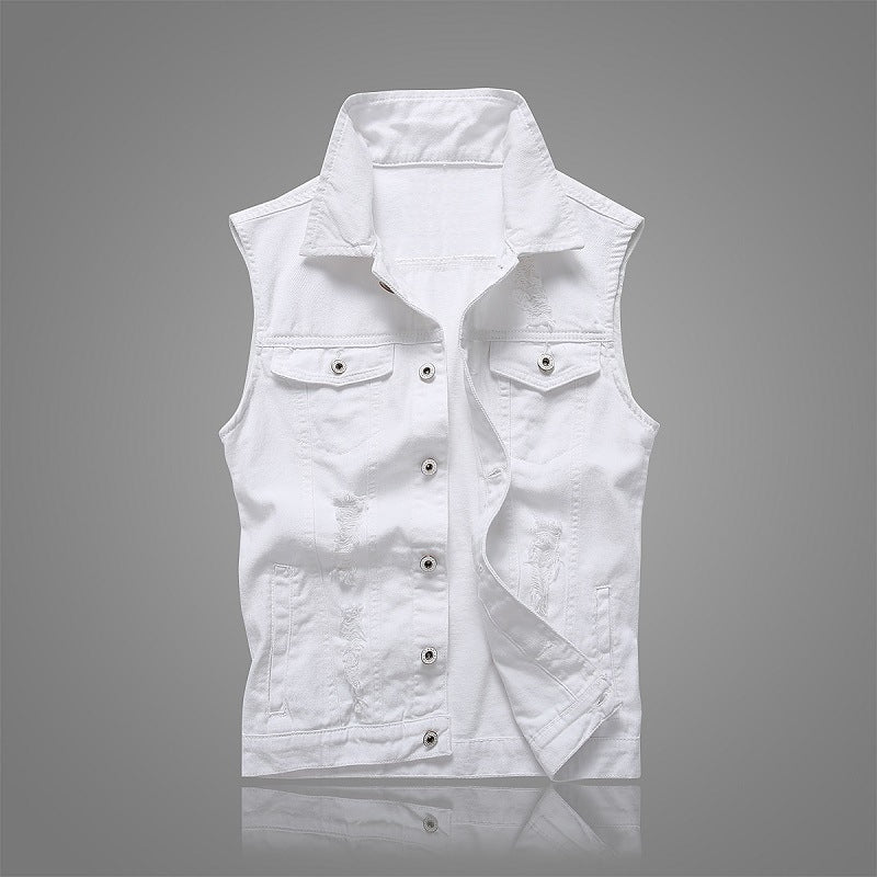 New Korean style slim men's denim vest