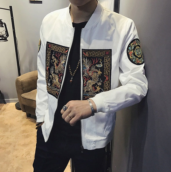 Chinese style jacket robes embroidered large size coat