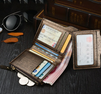 Men's wallet short casual card bag bogesi coin purse one generation wallet
