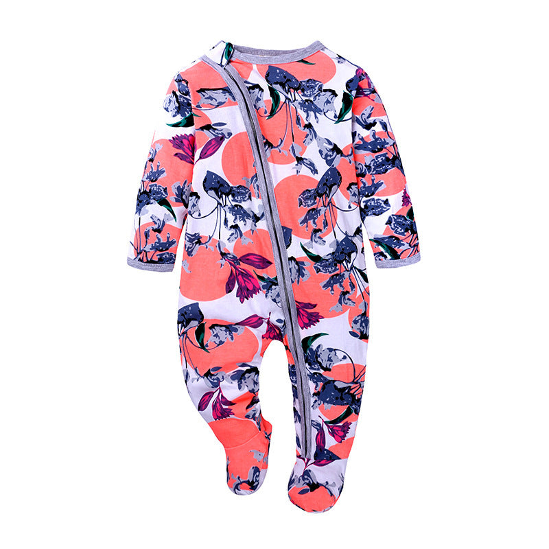 Baby Double Zipper Baby Long Sleeved Climbing Spring Jacket