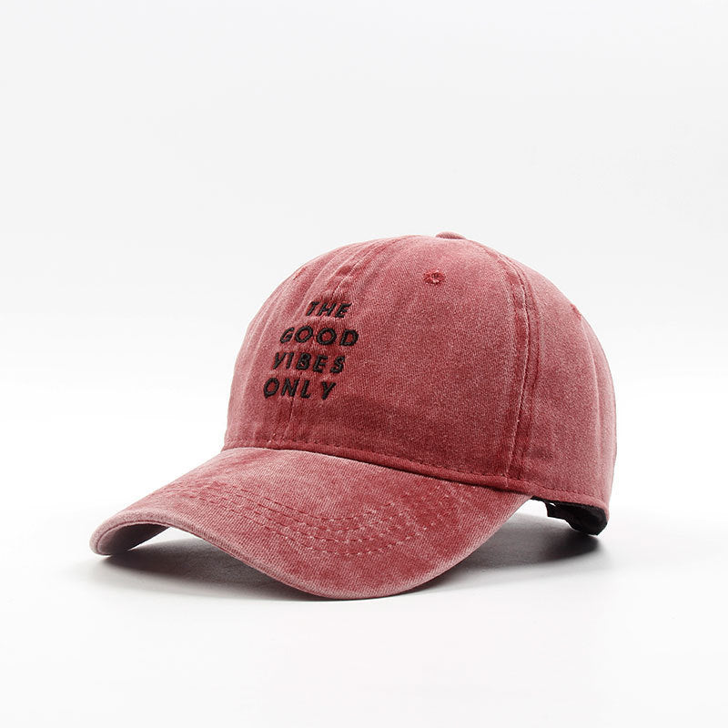 Washed New THE GOOD VIBES ONLY Dad Hat Men Women Cotton Baseball Cap Bone Snapback Cap Hats Bone Garros Wholesale