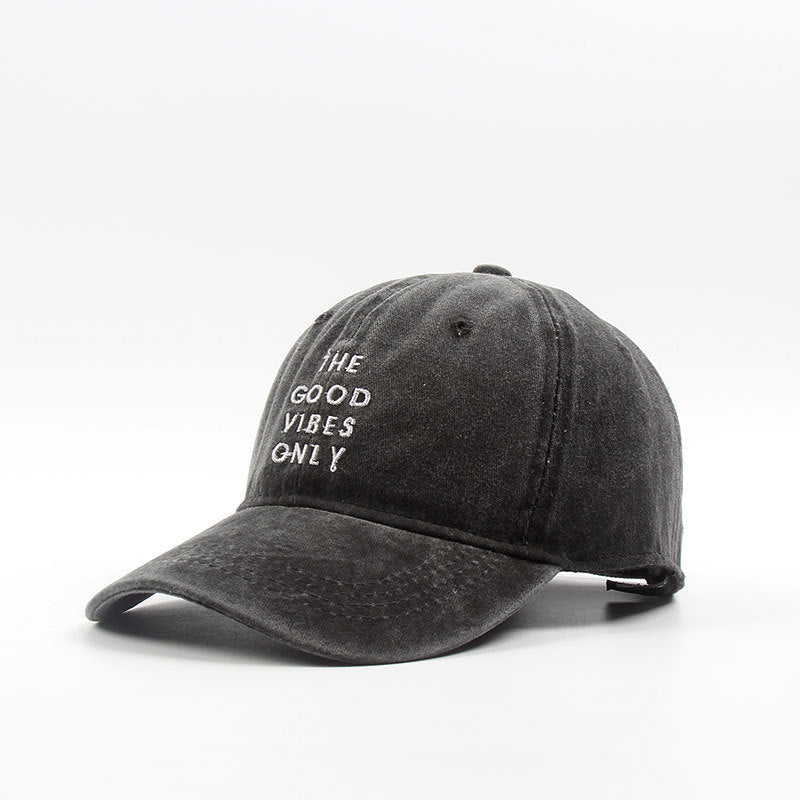 Washed New THE GOOD VIBES ONLY Dad Hat Men Women Cotton Baseball Cap Bone Snapback Cap Hats Bone Garros Wholesale