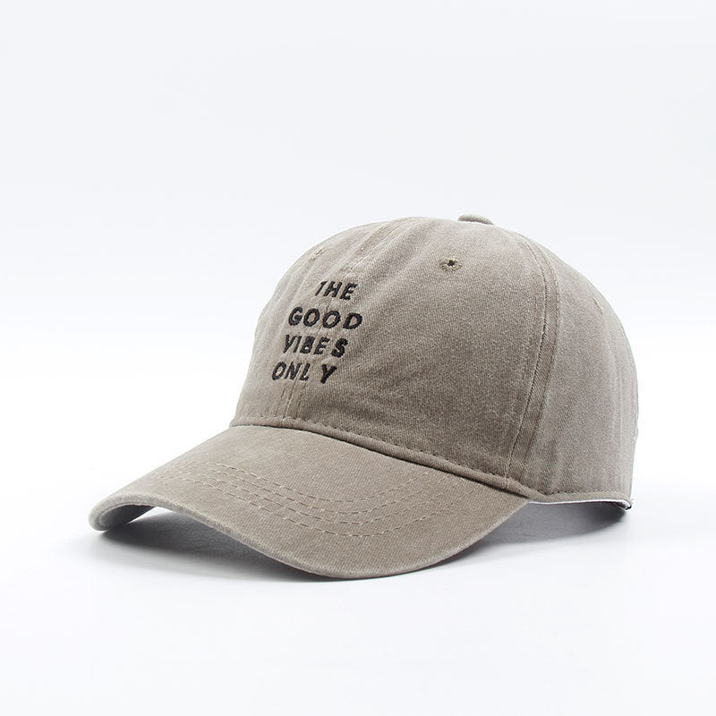 Washed New THE GOOD VIBES ONLY Dad Hat Men Women Cotton Baseball Cap Bone Snapback Cap Hats Bone Garros Wholesale