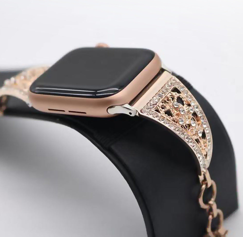 Suitable For Apple Watch Apple Watch Generation Metal Diamond Bracelet Strap Bracelet Se Girls Trend