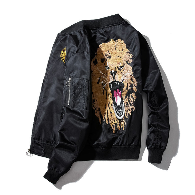 Autumn Hip-Hop Thin Section Men'S Jacket Embroidered Outer Collar Tide Brand Jacket Men