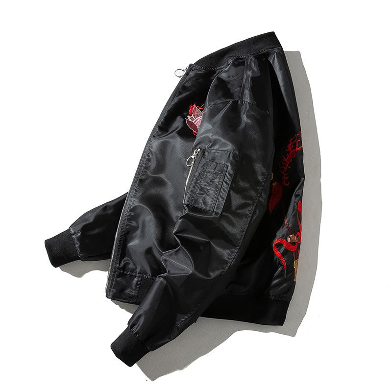 Embroidered Baseball Uniform Youth Men'S Jacket New Style Men'S Jacket Couple Outfit