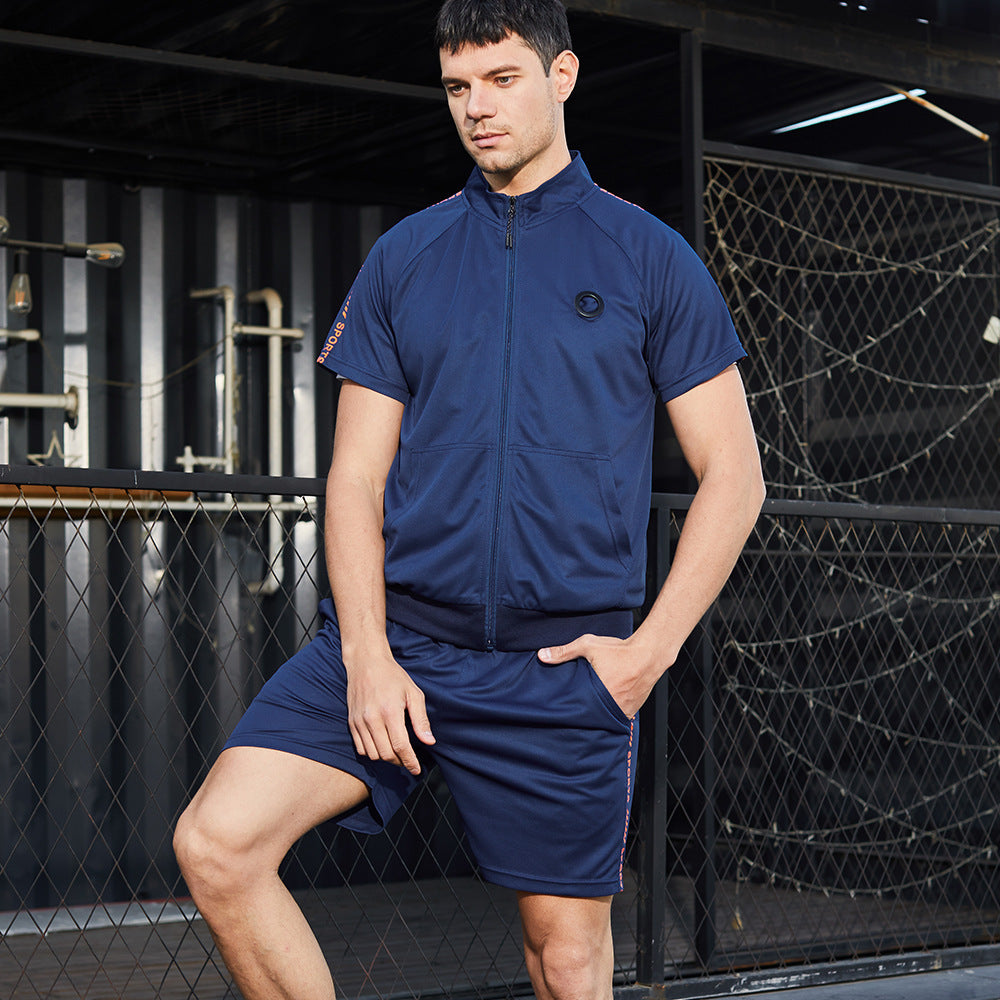 Contrasting Line Fashion Casual Suit