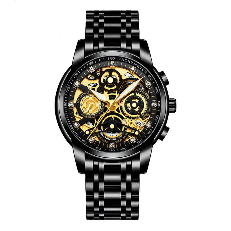 Men's Hollow Steel Band Quartz Watch Luminous