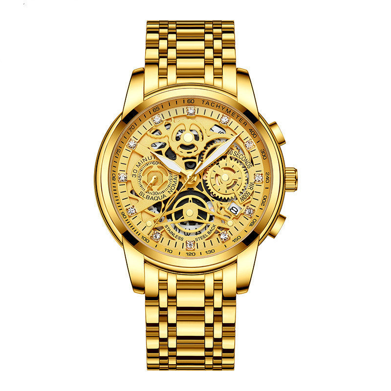 Men's Hollow Steel Band Quartz Watch Luminous