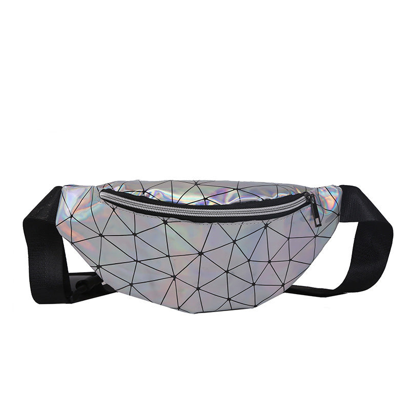 Waist Bag Korean Version Of Rhombic Laser Waist Bag Sequins Ladies One-Shoulder Diagonal Bag Mobile Phone Coin Purse