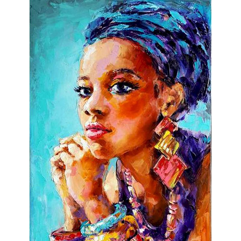 African Woman Portrait Digital Painting DIY