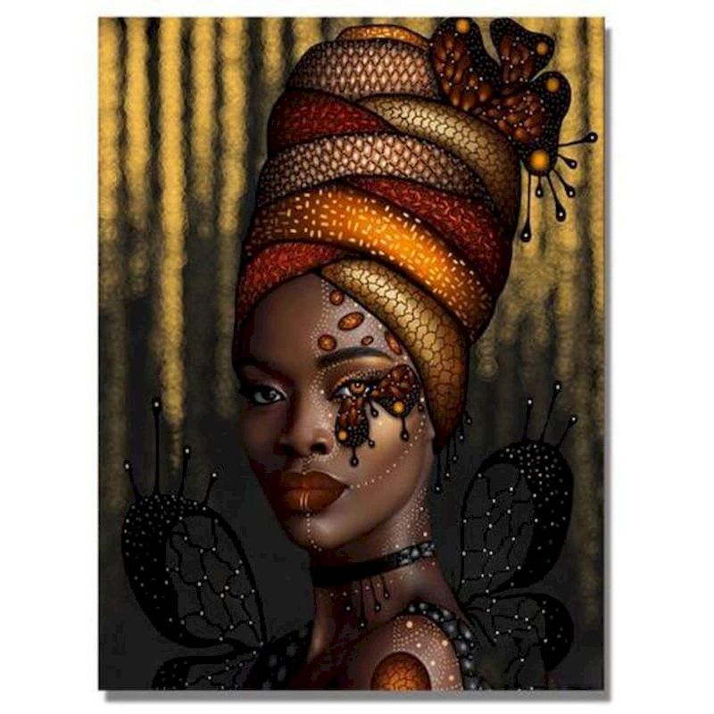 African Woman Portrait Digital Painting DIY
