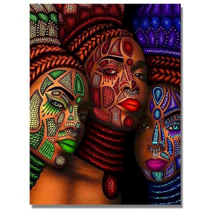 African Woman Portrait Digital Painting DIY