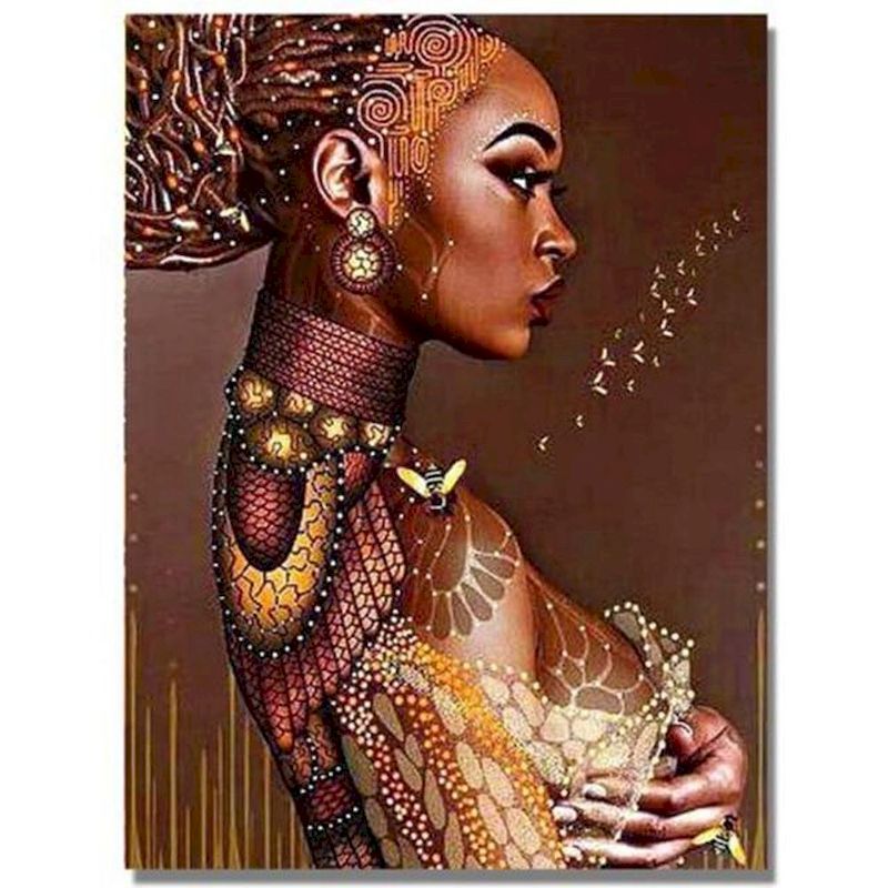 African Woman Portrait Digital Painting DIY
