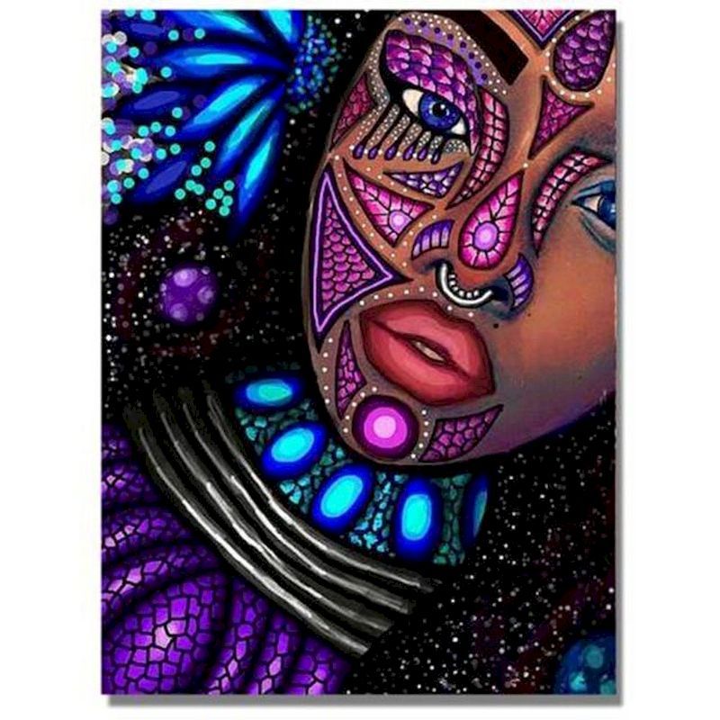 African Woman Portrait Digital Painting DIY