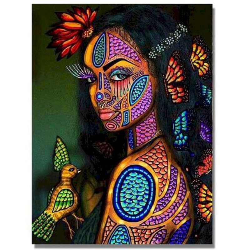 African Woman Portrait Digital Painting DIY