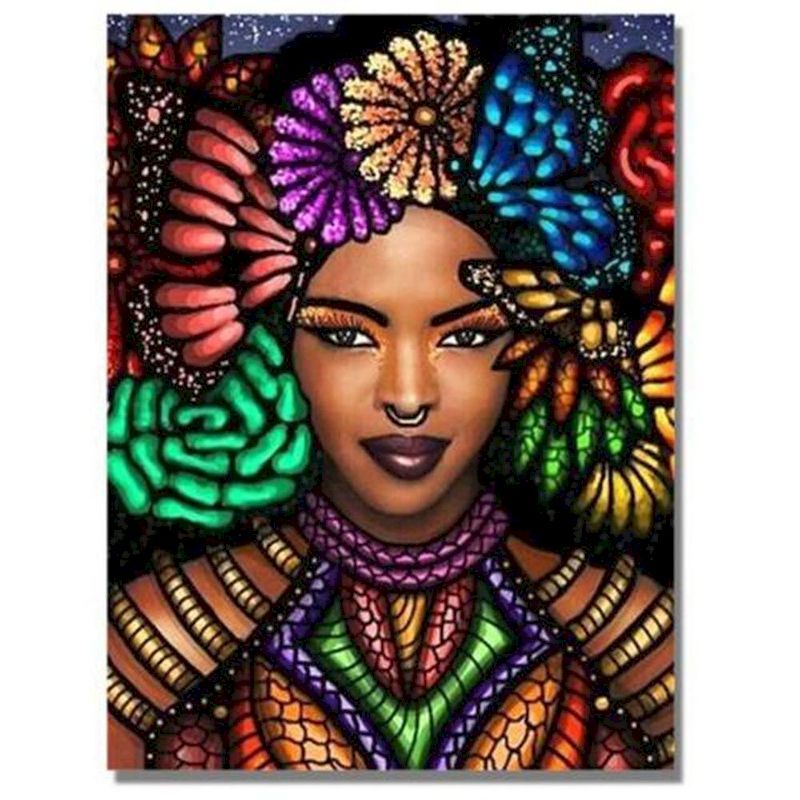 African Woman Portrait Digital Painting DIY
