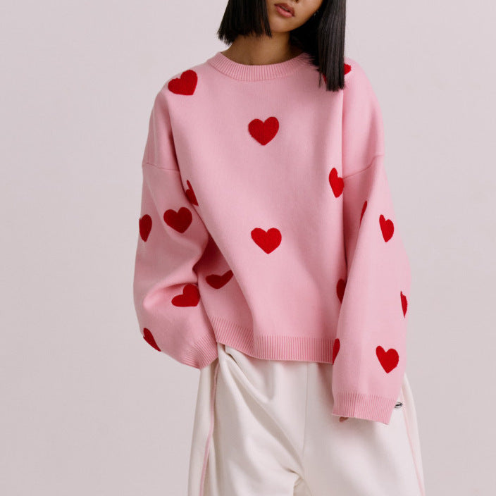 Fashion Love Embroidered Sweater For Women