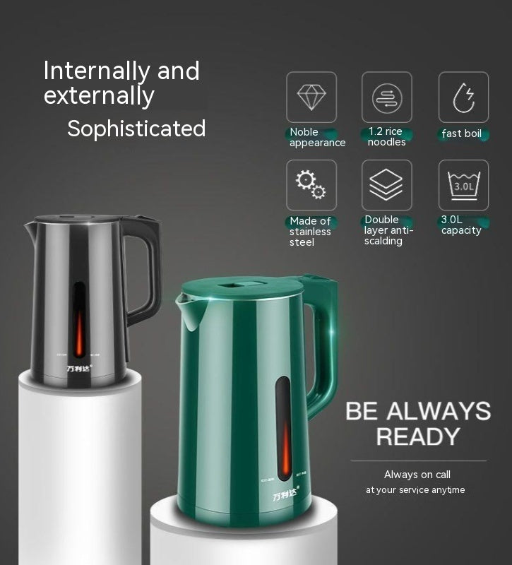 Malata Electric Kettle Stainless Steel Electric Water Pot Dormitory Household Durable Insulation