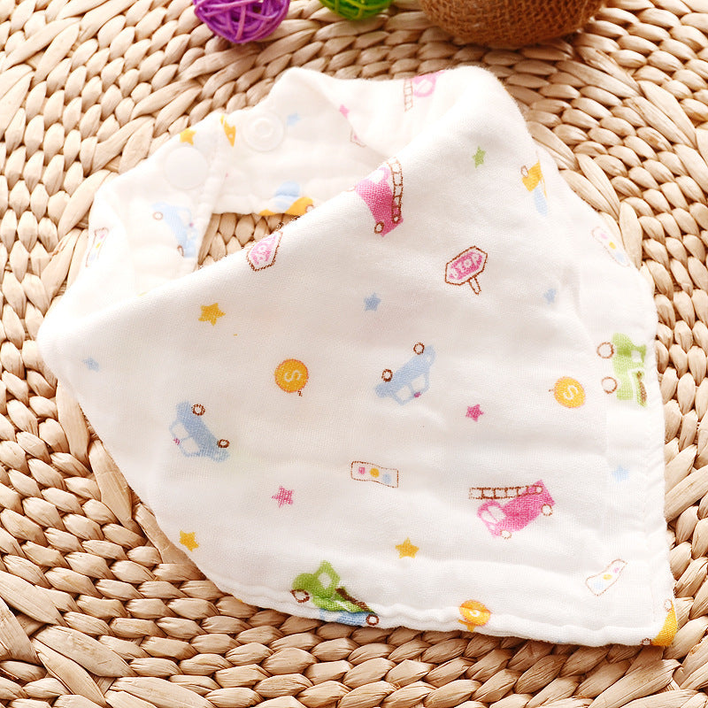 Gauze Triangle Scarf Cartoon Baby Saliva Scarf