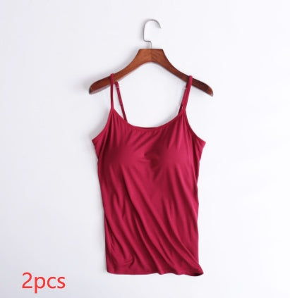 Women's Camisole With Chest Pads Without Wire Cups 2pcs