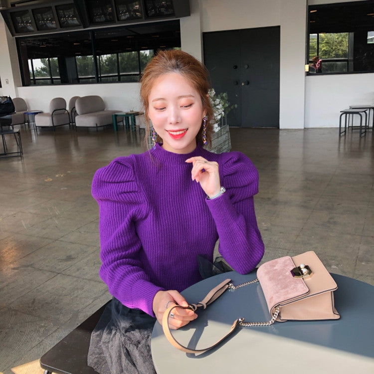 Long Puff Sleeve Sweet Sweater Women