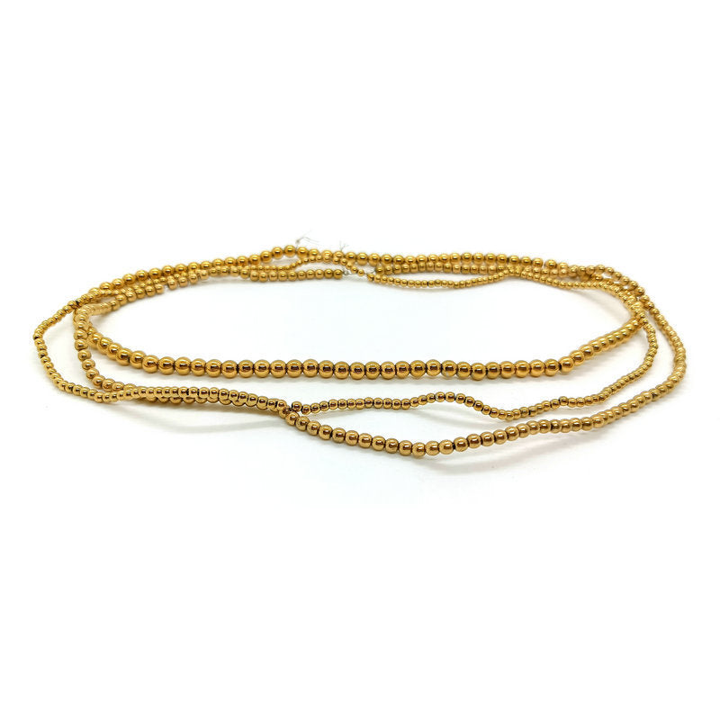 Round Beads Haematite Gold-plated Color-preserving Scattered Beads DIY Necklace