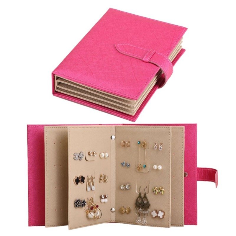 Jewelry Box Earring Book Portable Earrings Bag Storage Album Books Boxes Jewelry Necklace Collect Organizer