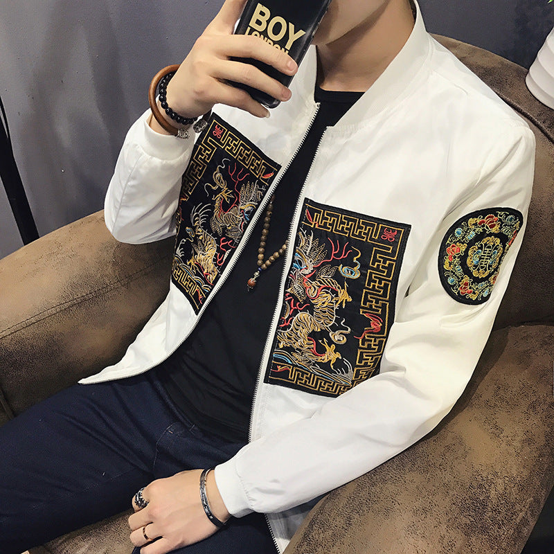 Chinese style jacket robes embroidered large size coat