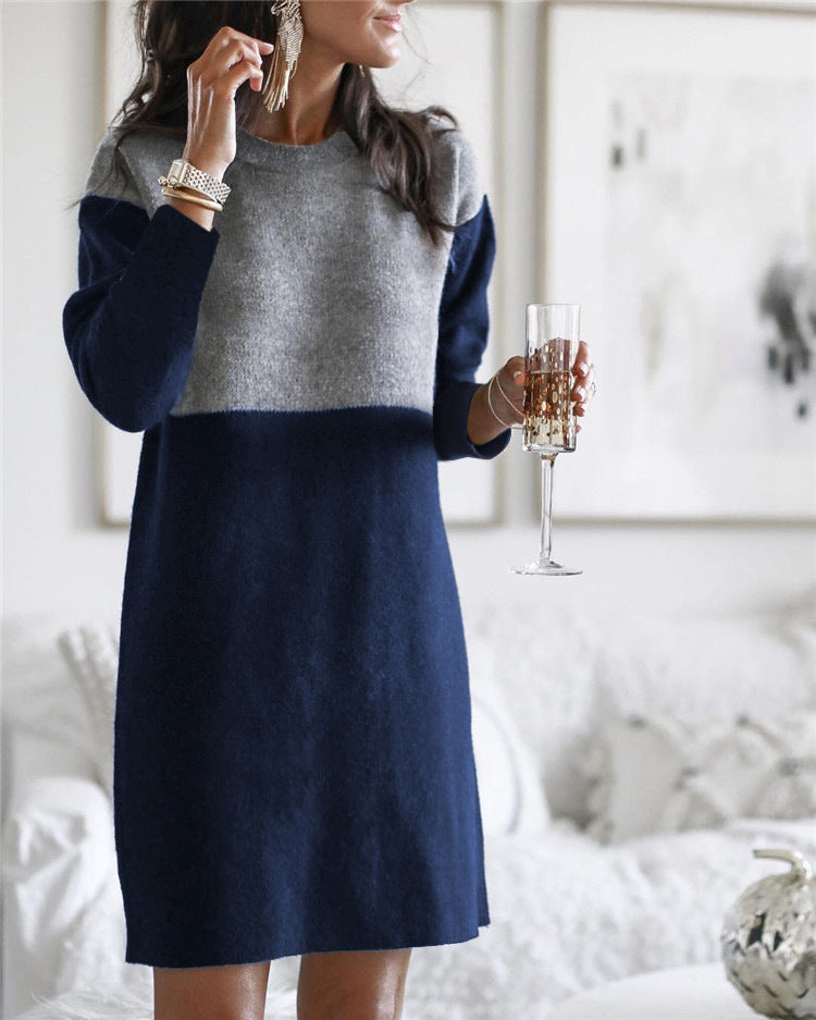 Women Net Red Woolen Sweater Dress