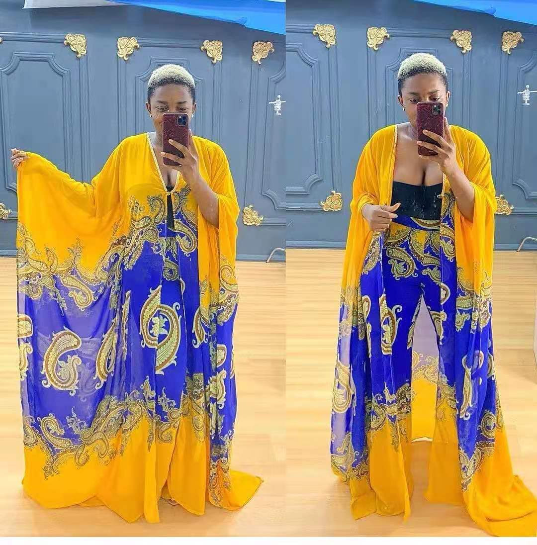 African Color Fashion Suit Dress And Pants