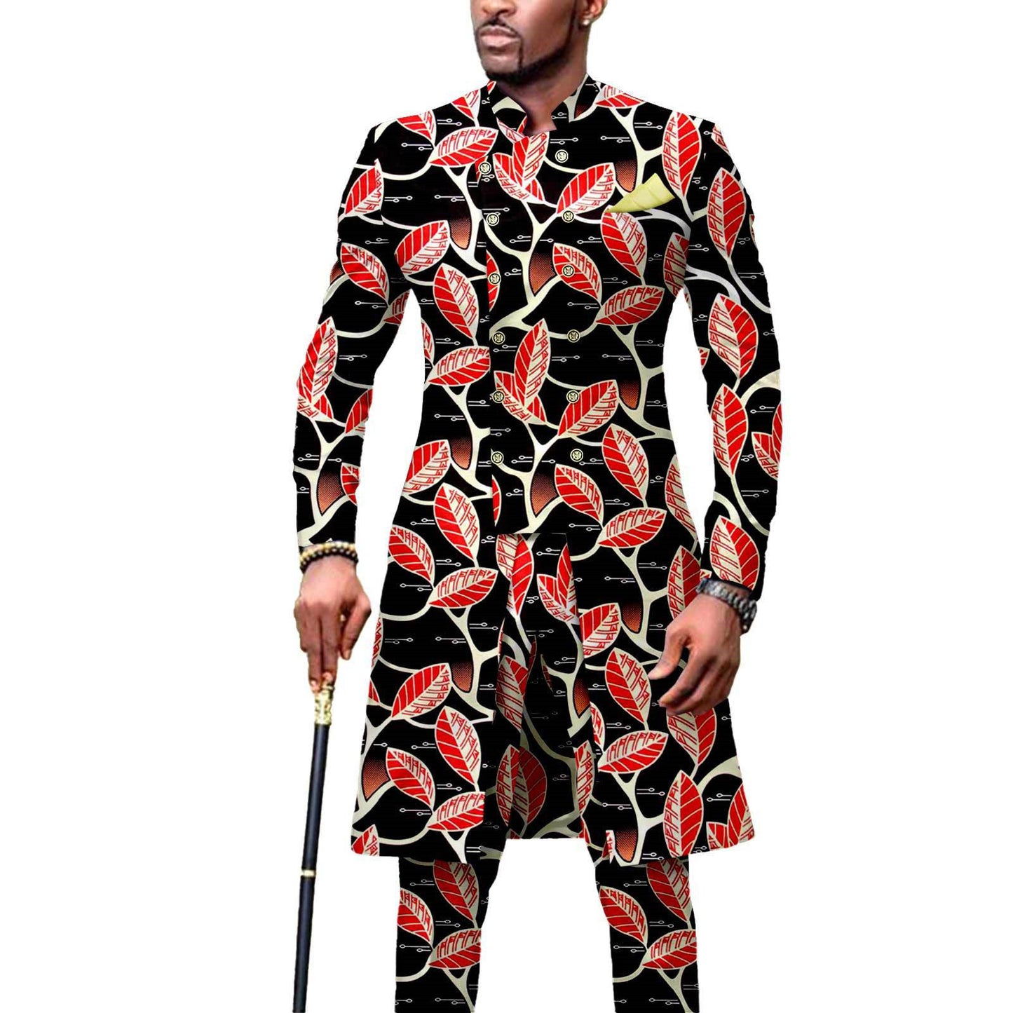 African Men's Slim Fashion Two Piece