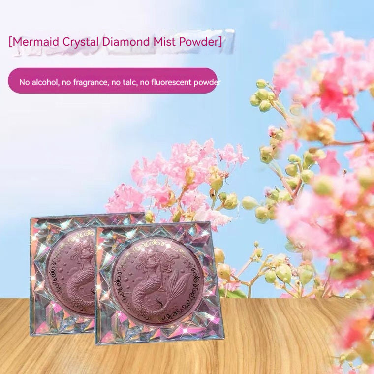 Mermaid Bright Crystal Mist Powder Finishing Loose Powder Waterproof Concealer Oil Control Powder