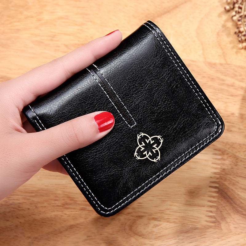 Ladies Short Vintage Coin Purse Thin Wallet