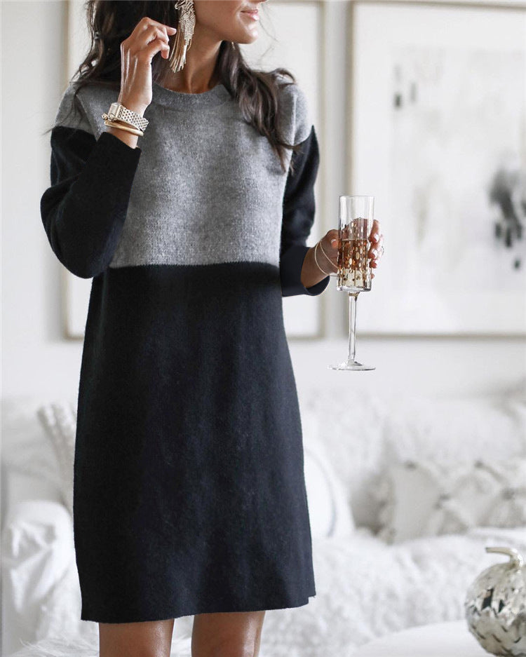Women Net Red Woolen Sweater Dress