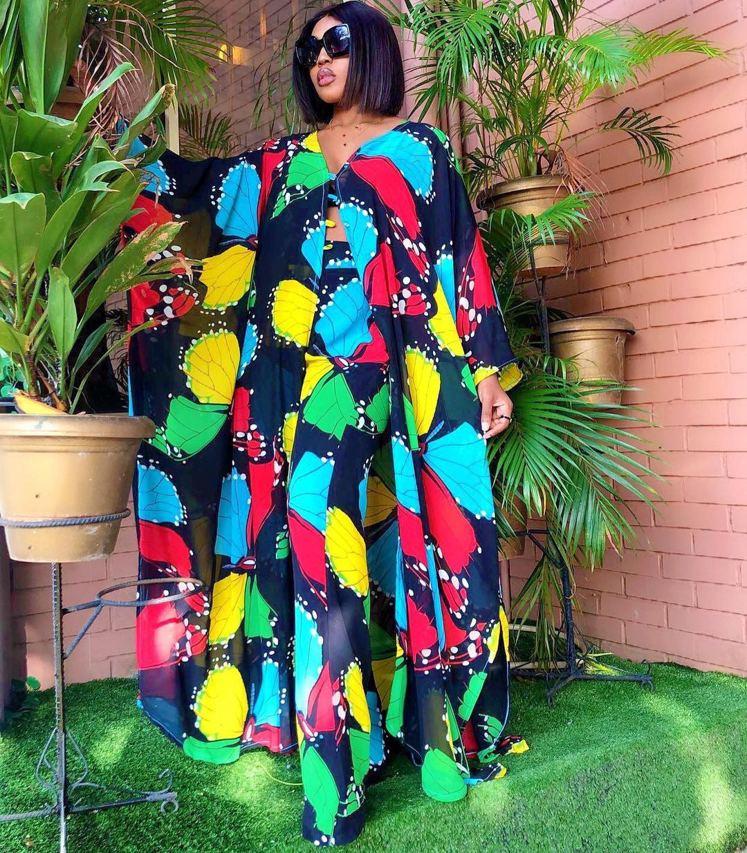 African Color Fashion Suit Dress And Pants