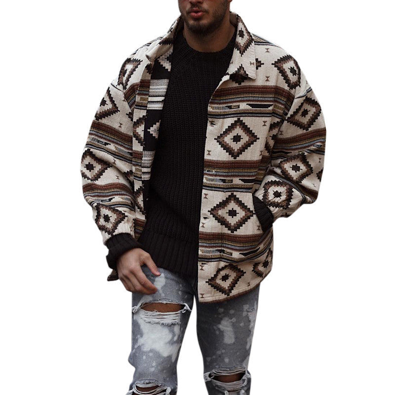 Youth Lapel Fashion Print Jacket