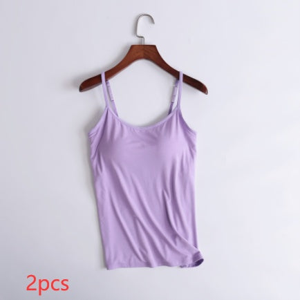 Women's Camisole With Chest Pads Without Wire Cups 2pcs