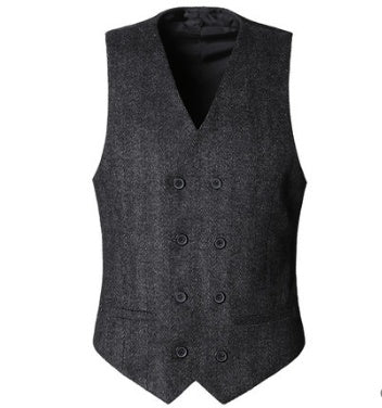 Men's woolen double-breasted vest