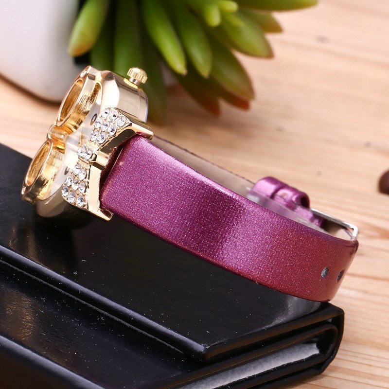 Light board mechanical cat glasses watch cat face small belt children watch cartoon student watch
