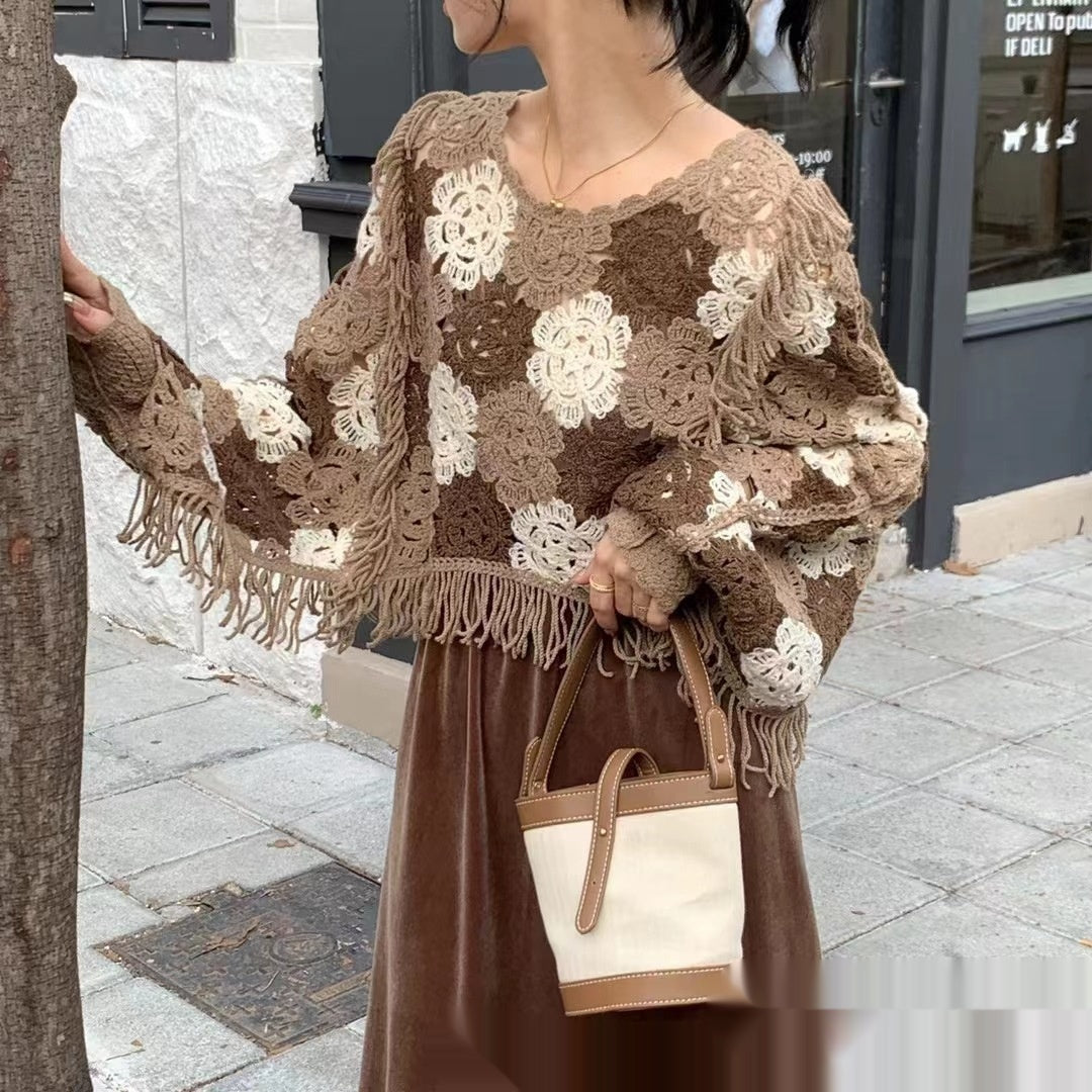New Flower Fringed Sweater Women
