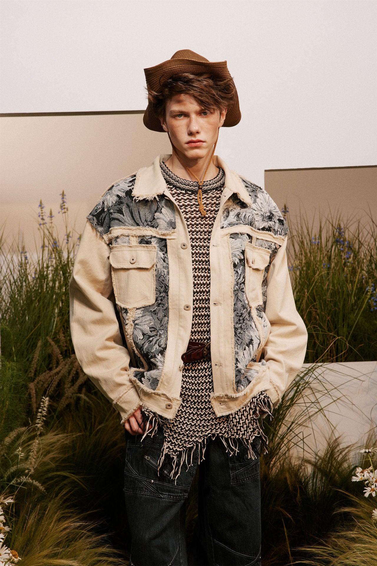 Ethnic Style Patchwork Denim Jacket Couple Style