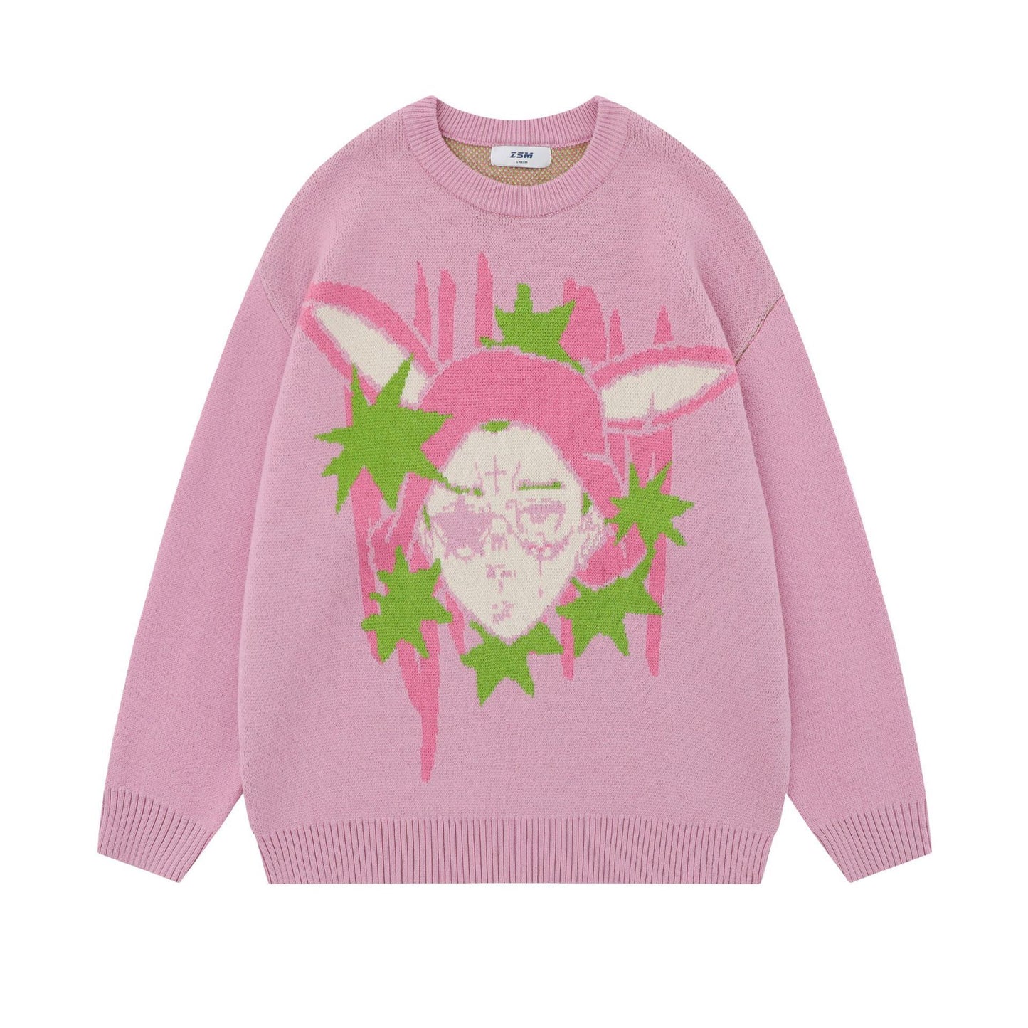 Jacquard Crew-neck Sweater For Women