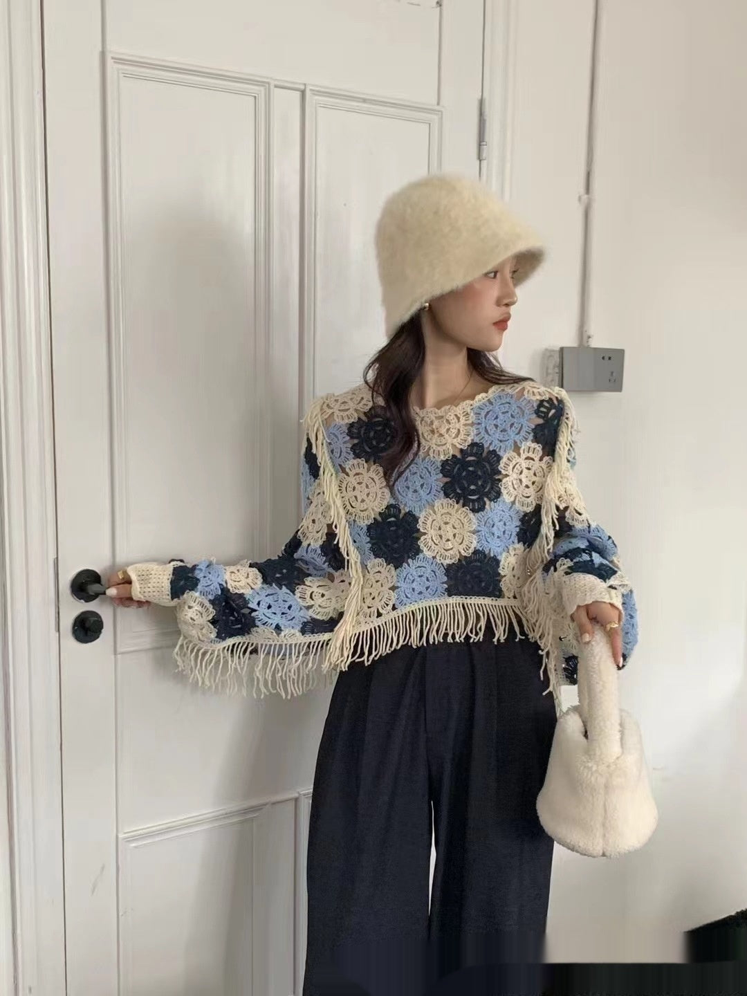 New Flower Fringed Sweater Women