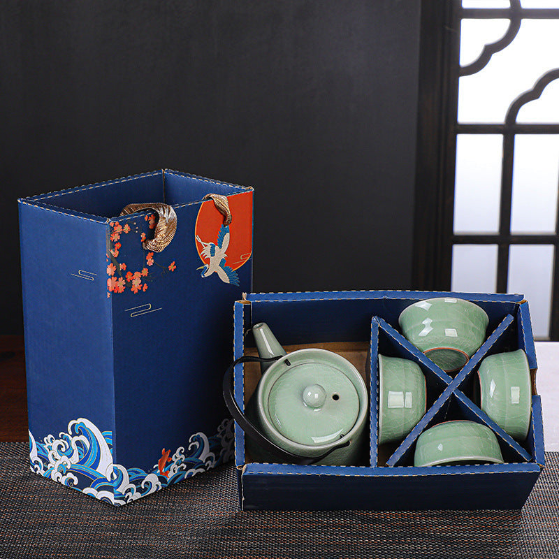 Kung Fu Travel Tea Set Gift Box One Pot And Four Cups