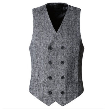 Men's woolen double-breasted vest
