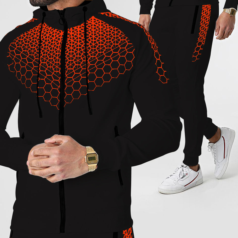 Amazon New European And American Hooded Sportswear Men's Jacket Casual Trousers Suit Foreign Trade Source Factory Direct Supply