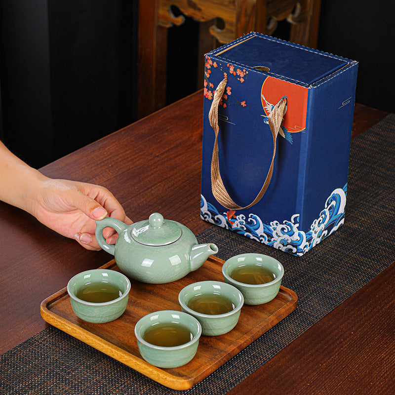 Kung Fu Travel Tea Set Gift Box One Pot And Four Cups