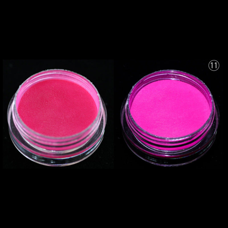12 Colors Nail Art Luminous Powder Magic Mirror Effect Powder Nail Fluorescent Powder